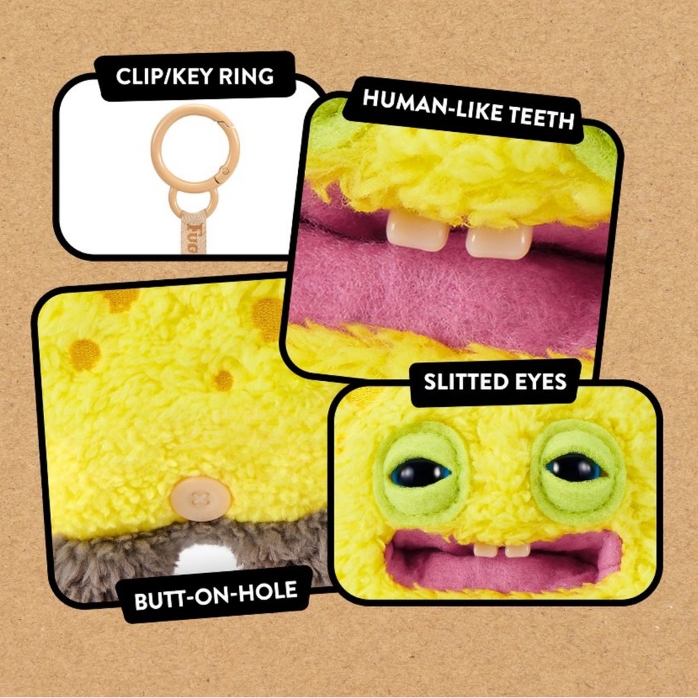 Fuggler x SpongeBob Keyring Charms Complete Set of 5 Plush Keychains NWT - Picture 4 of 5